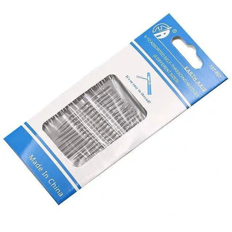 Швейные иглы разных размеров 12 шт. для хранения пожилых людей слепых с боковым