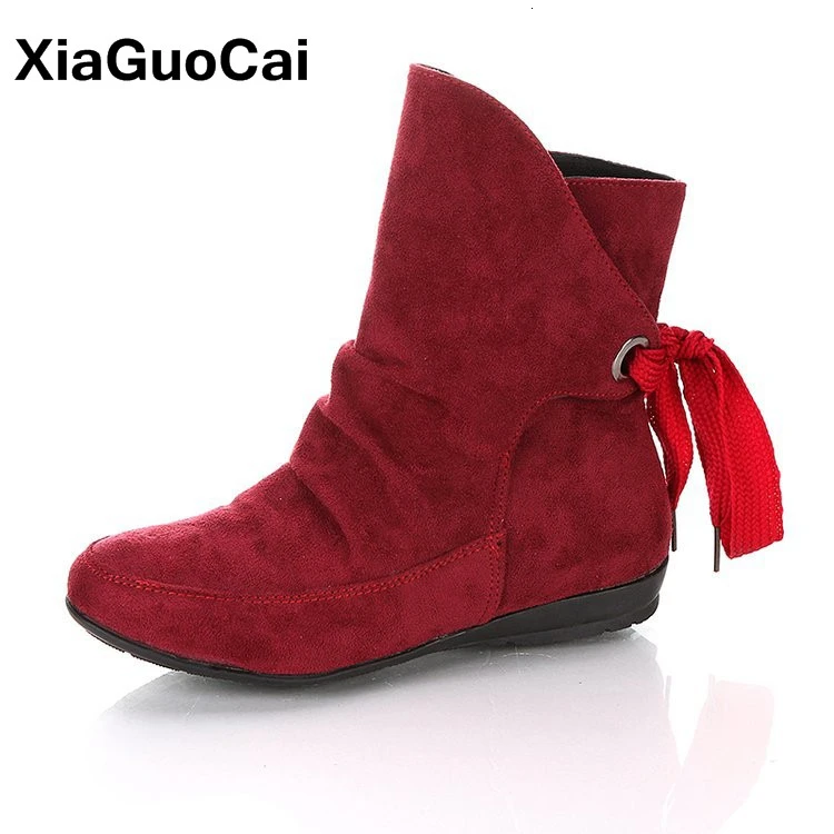 

Autumn Winter Woman Ankle Boots Round Toe Warm Female Martin Boots High Quality Plus Size Women Shoes Hot Sale Lace Up