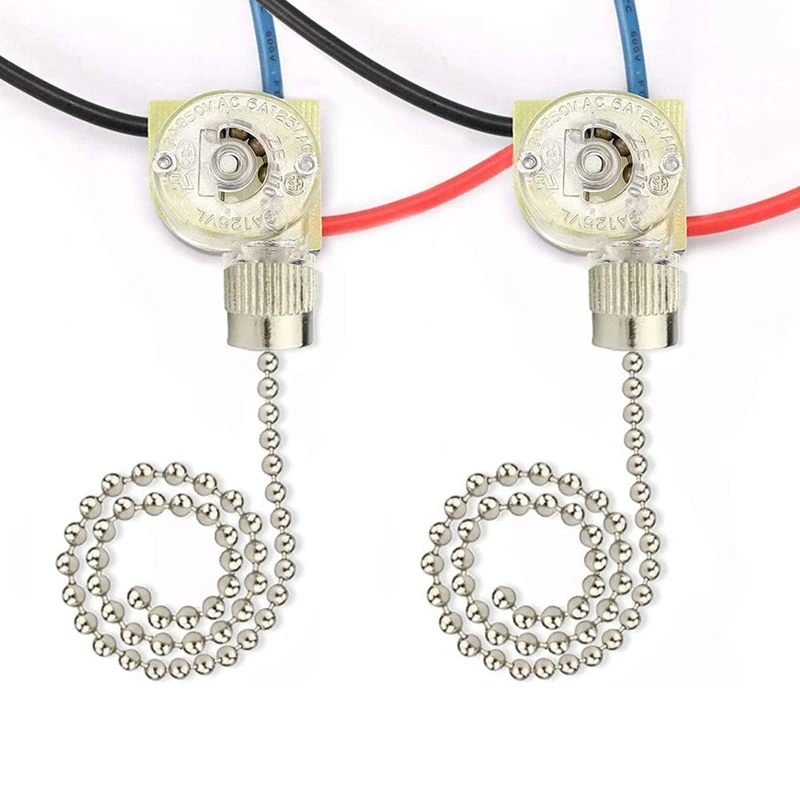 4Pcs 3-Wire Beads Chain Wall Light Fan Ceiling Switch Pull Cord String Set for Universal | Электроника