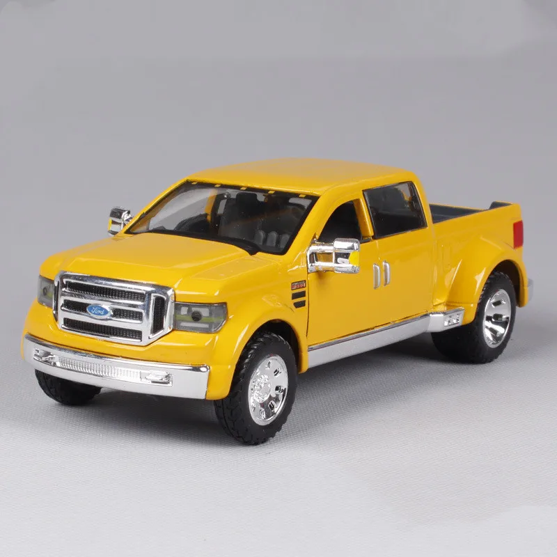 Ford F-350 Yellow Изысканная 1:24 модель из сплава Mustang GT, модель спортивного автомобиля, коллекция премиум и gif - Цвет: Ford F-350 Yellow