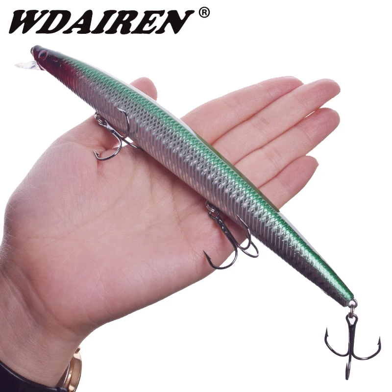 1Pcs Big Minnow Fishing Lures 18cm 24g Isca Wobbler Bass Laser Plastic Hard Artificial Bait Crankbaits Bass Sea Trolling Pesca