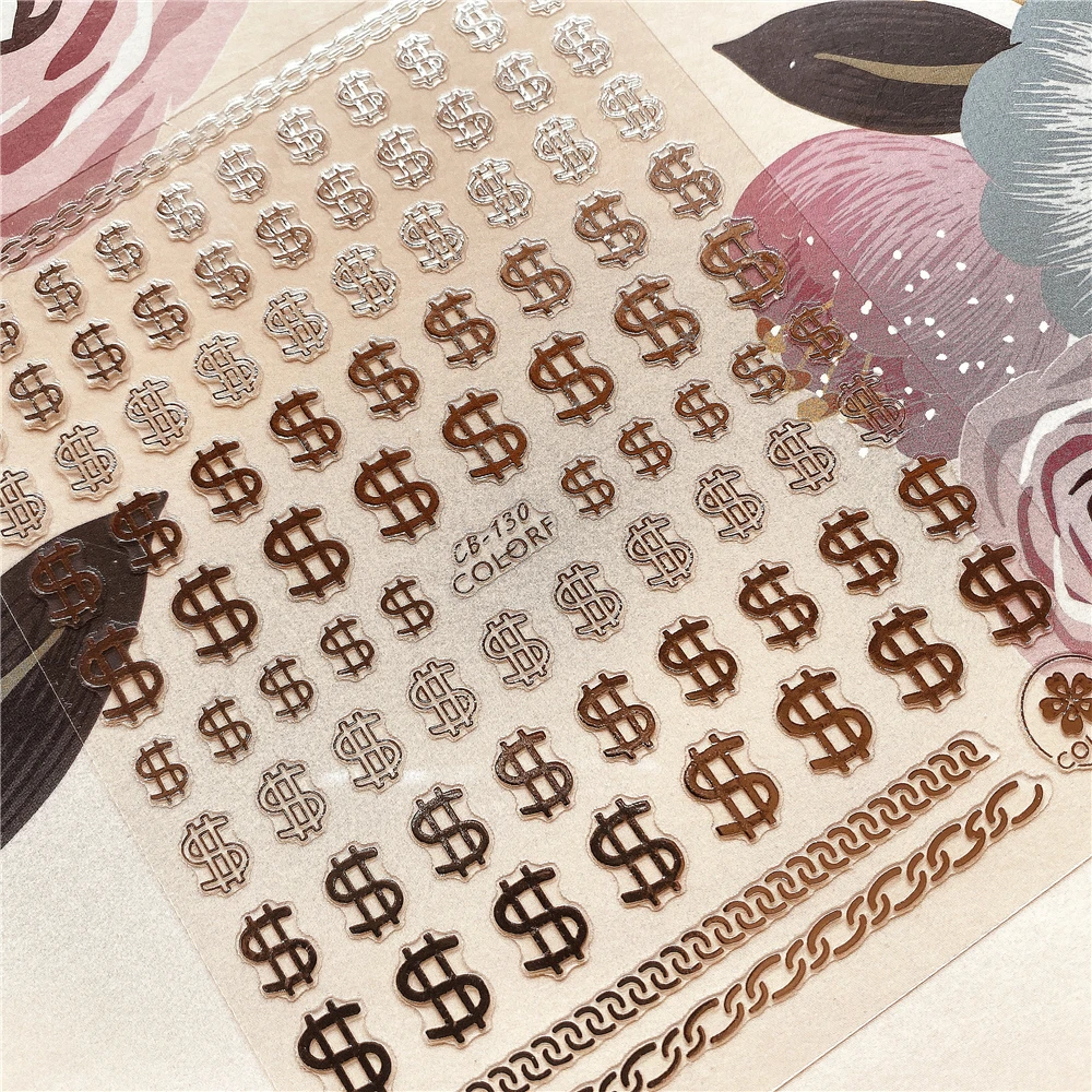 CB-130 Money Dollar 3D Back glue Nail decal sticker decoration art tool ornament | Красота и здоровье