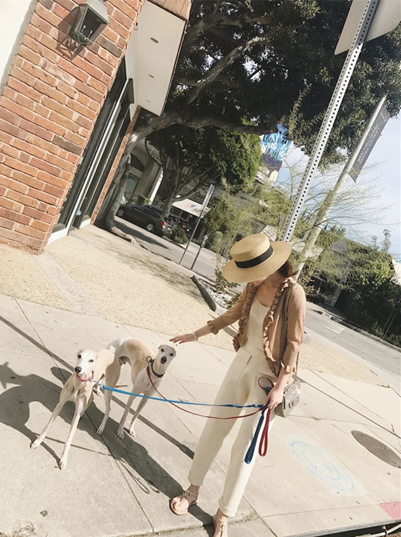 

Spring Summer Hat for Women Retro Gold Braided Flat Beach Straw Hat Lady Wide Brimmed Sun Shade Sunscreen Girl Panama Visor Hat