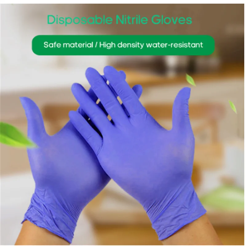 

100pcs disposable nitrile Gloves work glove luvas lat Food Prep Cooking Gloves / Kitchen Food Waterproof Service Cleaning Gloves