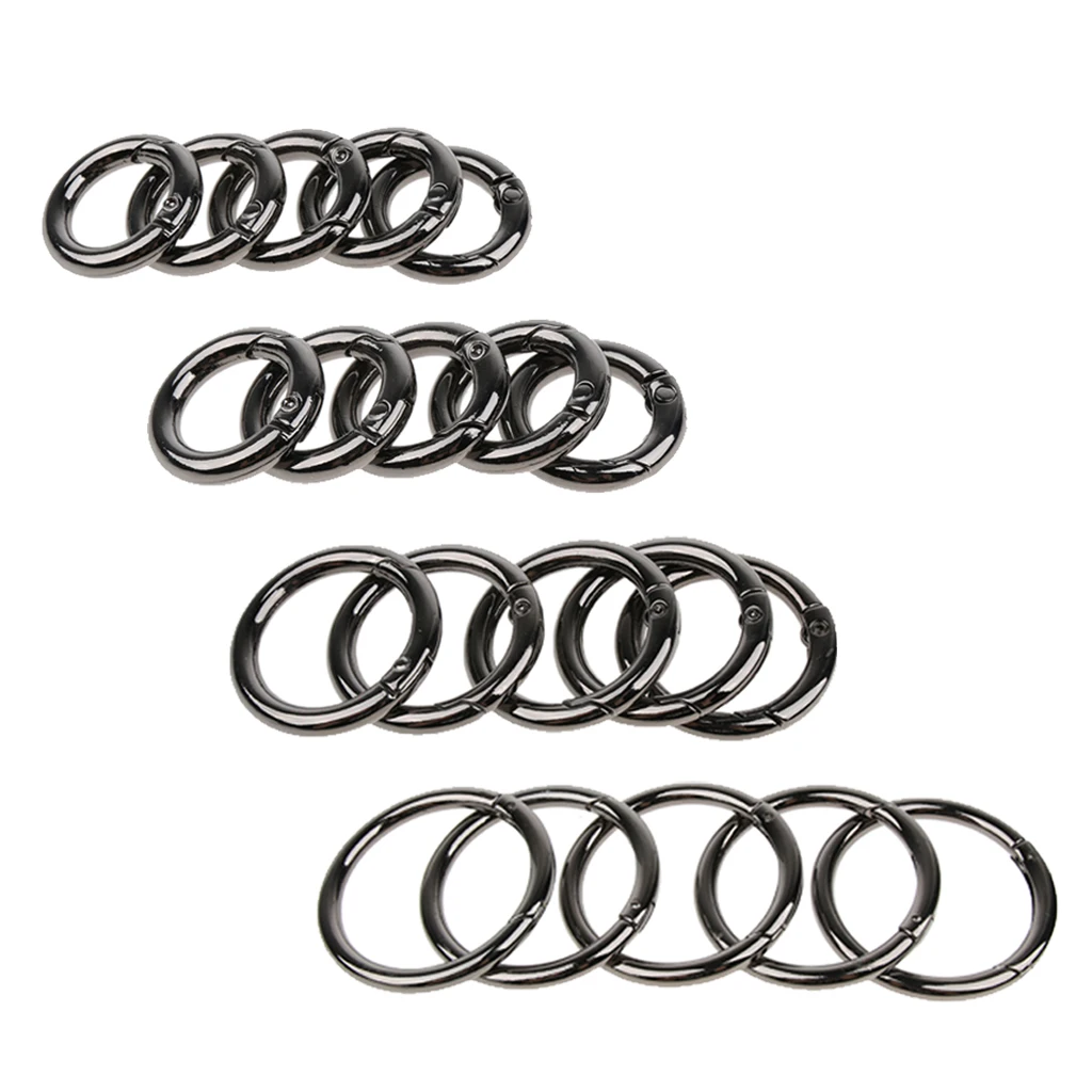 20 шт. пружинный карабин с застежкой пряжкой круглый край Раздельный брелок 1 см 6 2