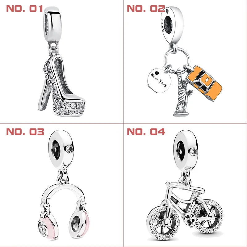 Дизайнерский 925 пробы серебряный браслет Плавающие Подвески бусины подходят Pandora