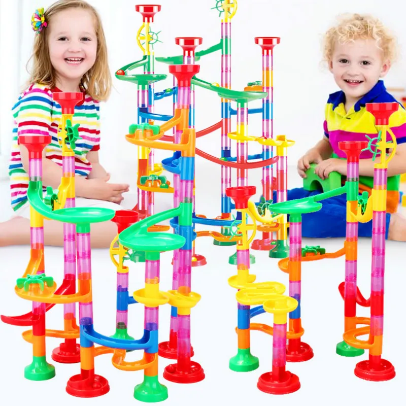 

DIY early education track ball 3D maze puzzle hands-on ability pipe children's building blocks toys