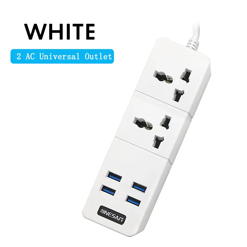 2AC Outlet white Силовая лента, 4 порта usb, быстрое зарядное устройство, умная Домашняя электроника, универсальная розетка, розетка для ЕС, США, Великобритании, Австралии, розетка, адаптер, евровилка - Цвет: 2AC Outlet white
