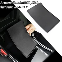 for tesla model 3 y car accessories armrest console box anti slip cushion mat tpe protective pad for central console auto parts