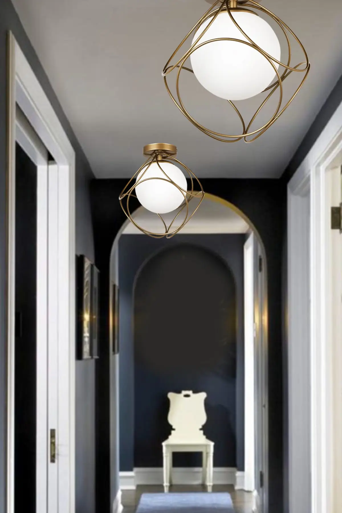 

Suna Single Tumbled-white Glass Ceiling Mount Chandelier