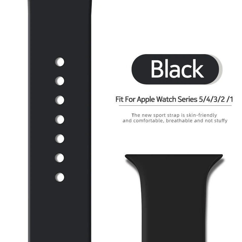 Силиконовый ремешок для Apple Watch 44 мм 40 iWatch Series 5 4 3 2 1 аксессуары умных часов|Ремешки