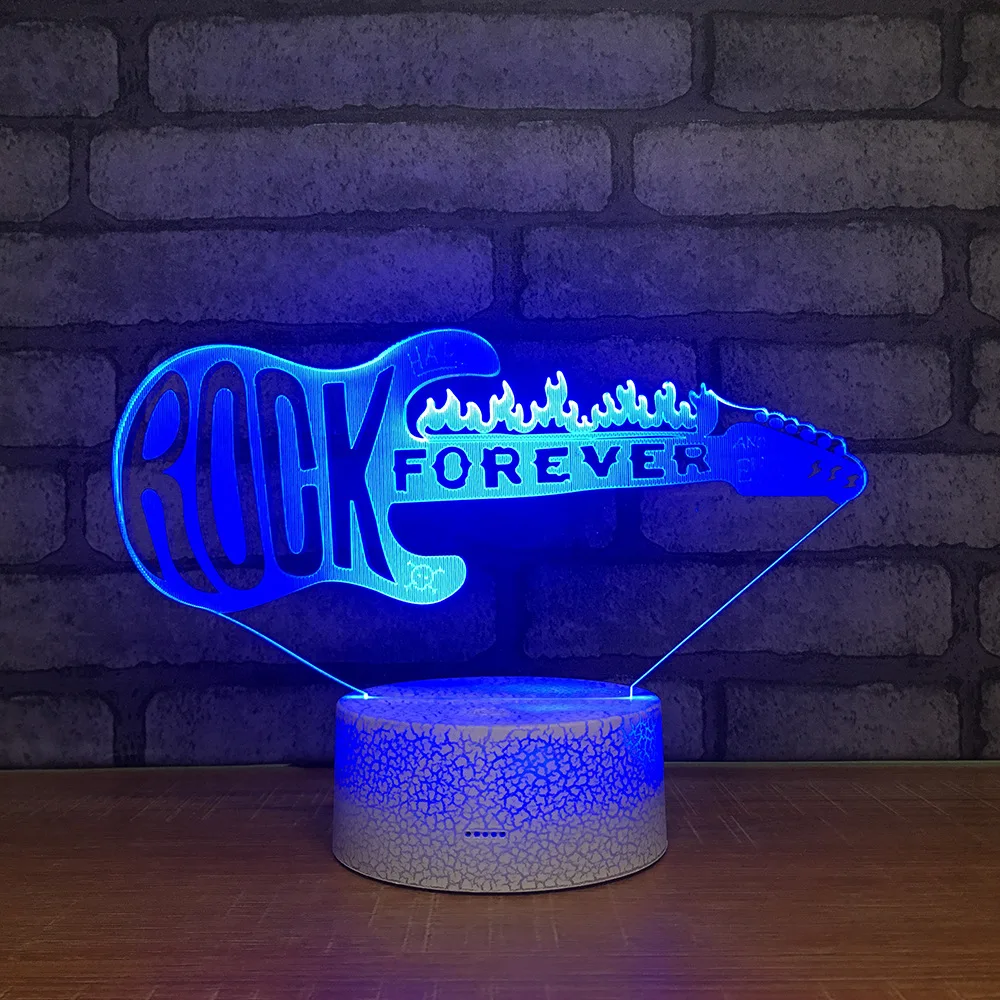 Светодиодсветодиодный подсветка для рок гитары ночник RGB 7 цветов настольный