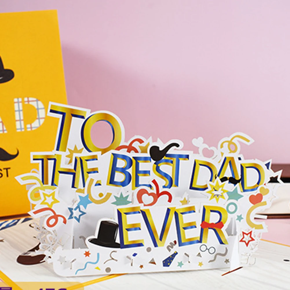

Happy Father's Day Handmade Gift Card 3D Handmade Gift Greeting Card Postcard for Dad with Envelope приглашения на свадьбу