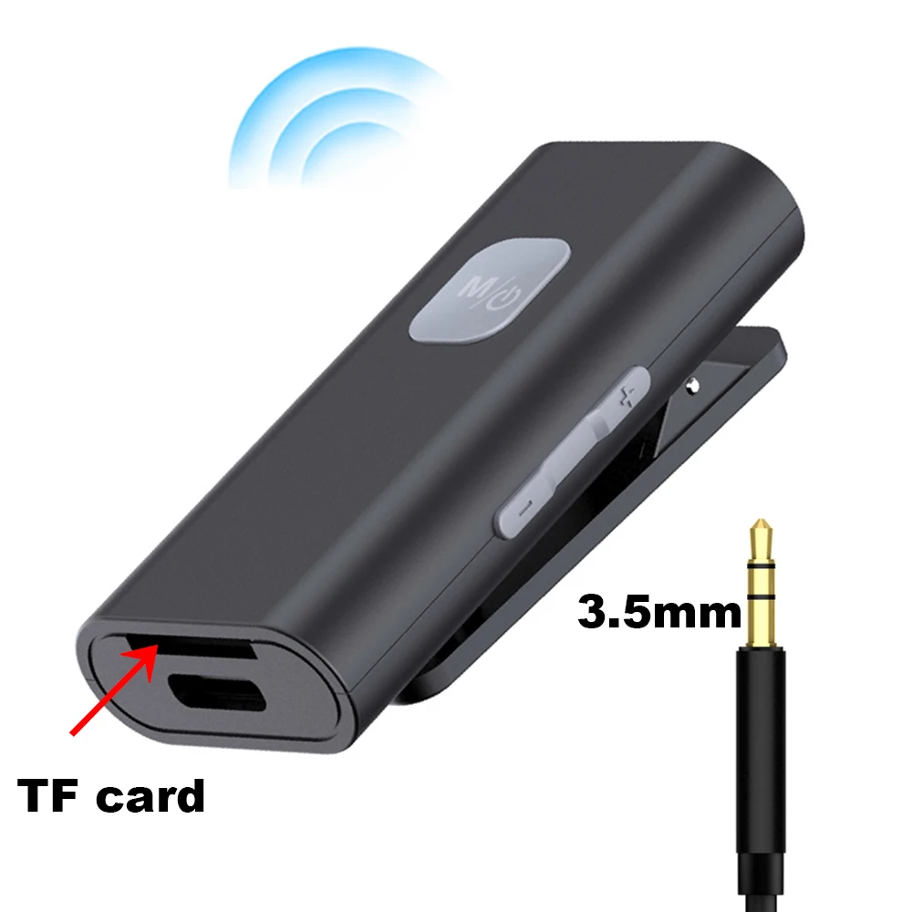 

Wireless Bluetooth-compatible 5.0 Receiver Transmitter Adapter 3.5mm AUX Jack Audio Support Microphone MP3 Player