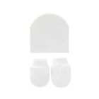 Детские варежки с защитой лица для новорожденных комплект теплых шапок вязаные хлопковые перчатки с защитой от царапин + шапка