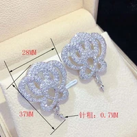 28x37mm womens high quality classic zircon rose studded earrings jewelry accessories excluding pearls
