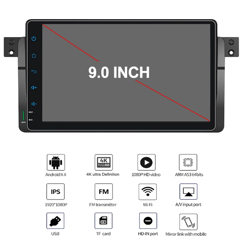 Автомагнитола на Android 9 0 для BMW E46 M3 318/320/325/330/335 Rover 75 авторадио аудио стерео дисплей