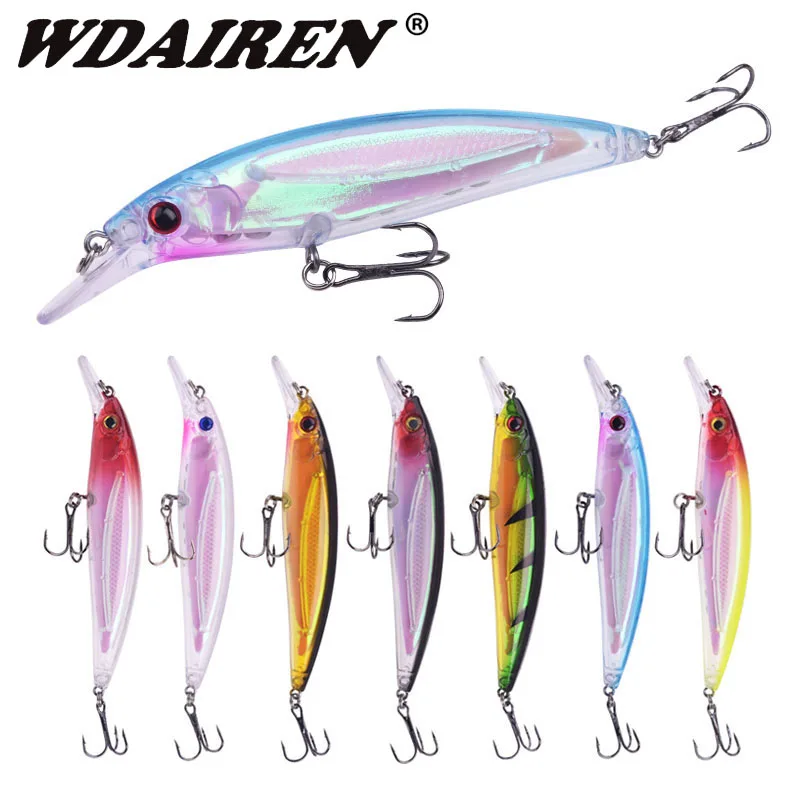 

1Pcs Minnow Fishing Lure Hard Plastic Bait 11cm 13.5g 3D Eyes Artificial Lures Bass Pike Wobbler for Sea Fishing Hooks Crankbait