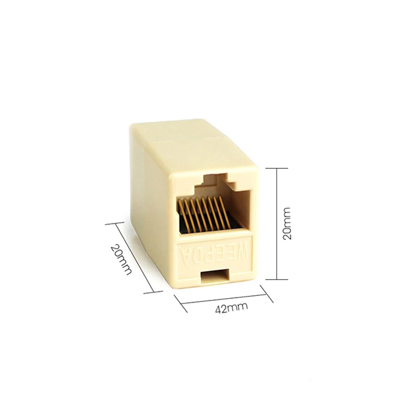 10 шт. rj45 разъем jack cat5 cat5e cat6 ethernet кабель женский двойной адаптер модульный