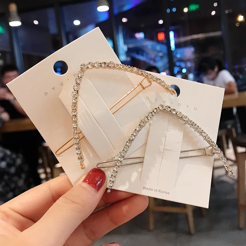 Онлайн Стиль знаменитостей v-образная форма женские заколки для волос блестящие