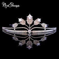 niushuya magnificent rhinestone zircon crown tiaras fashion noble headband for bride princess wedding hair accessories