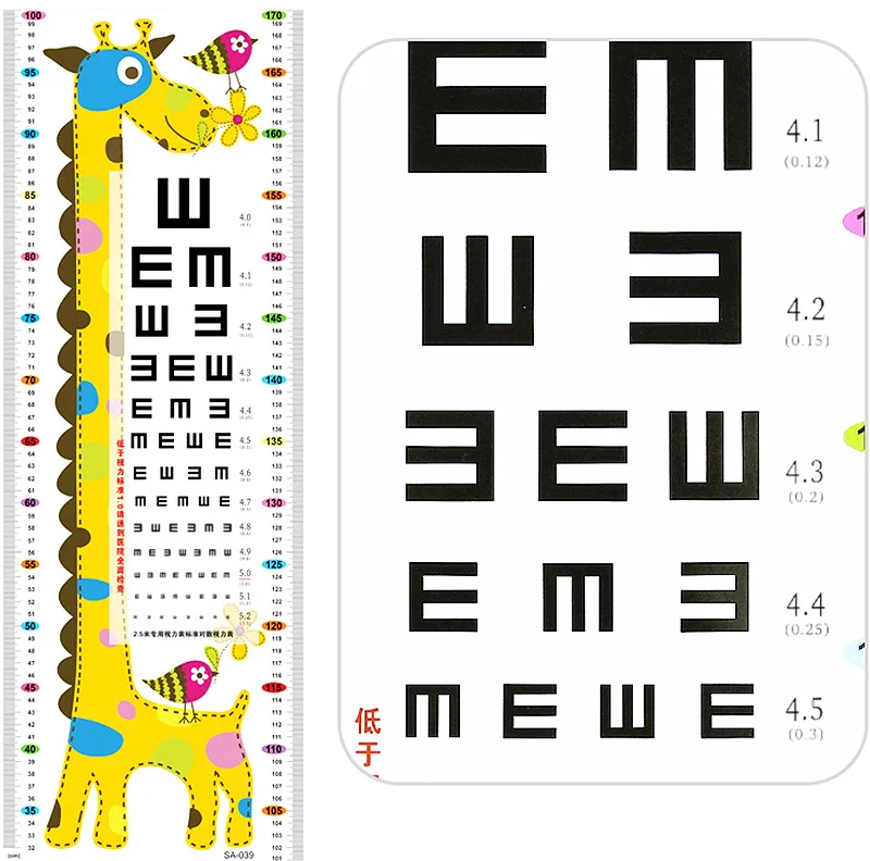 Наклейка на стену с диаграммой роста для детей мультяшный жираф Классическая