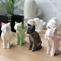 geometric cat silicone mold aroma plaster gypsum dog molds for car decoration concrete animals mold dog cat mould