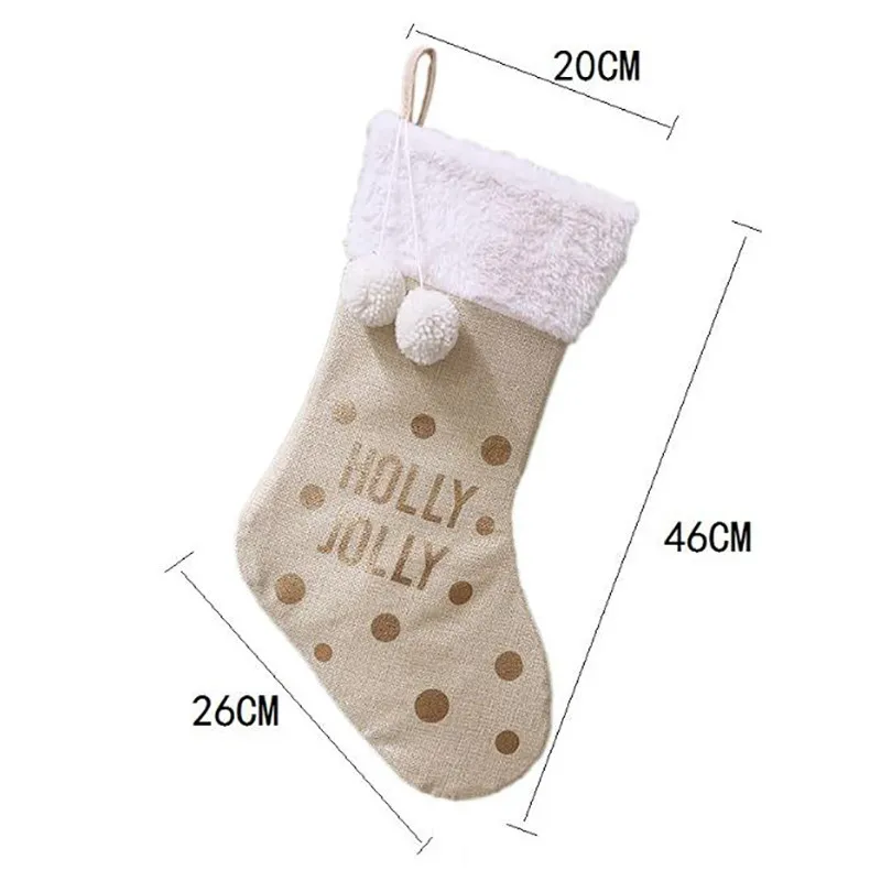 Вязаные рождественские чулки с плюшевым шариком рождественский подарок сумка