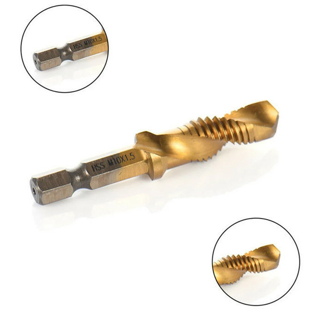 

Tap Drill Bits Set 1/4" Hex Shank Drilling Tool Accessory Metric Thread