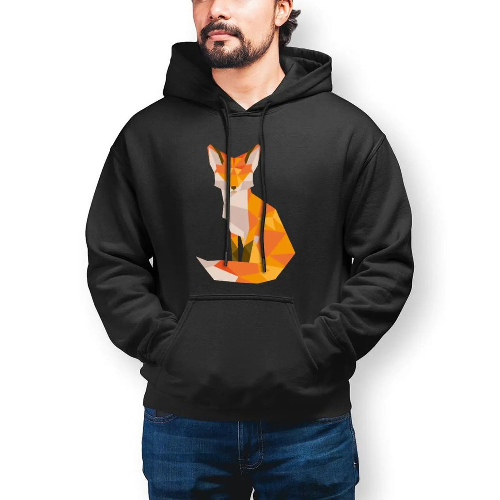 

Geometric Hoodie Loose Winter Hoodies Cool Long Cotton Pullover Hoodie Men XXX