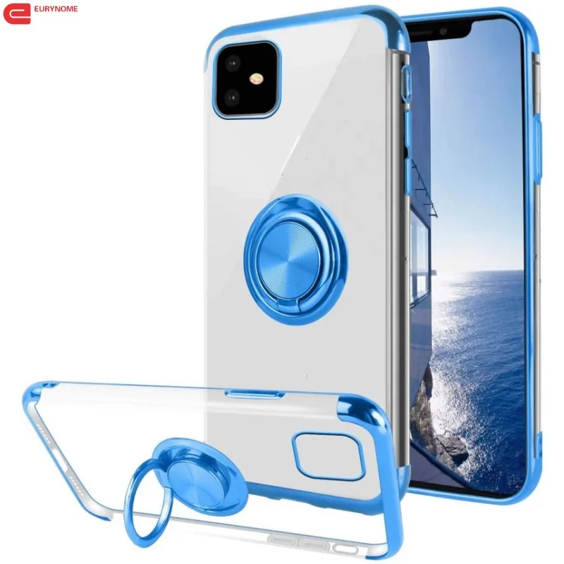 Чехол с покрытием для iPhone 11 Pro X XS Max XR чехол вращающимся кольцом и подставкой
