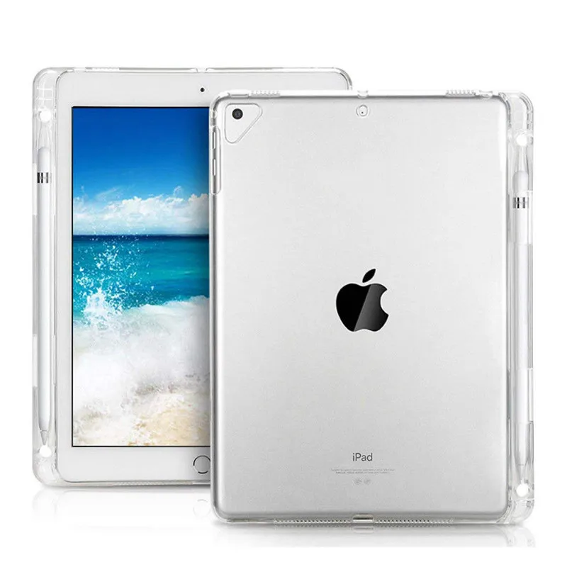Чехол с карандашом для iPad Air 1/2 Pro 9 7 прозрачный мягкий кремний чехол накладка