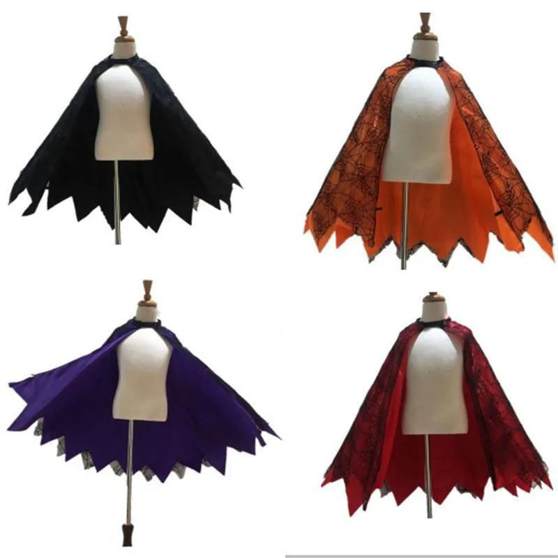 

Kids Girls Boys Animal Spider Web Bat Cape Robe Halloween Cobweb Cloak Costume Cosply Mardi Gras Accessory