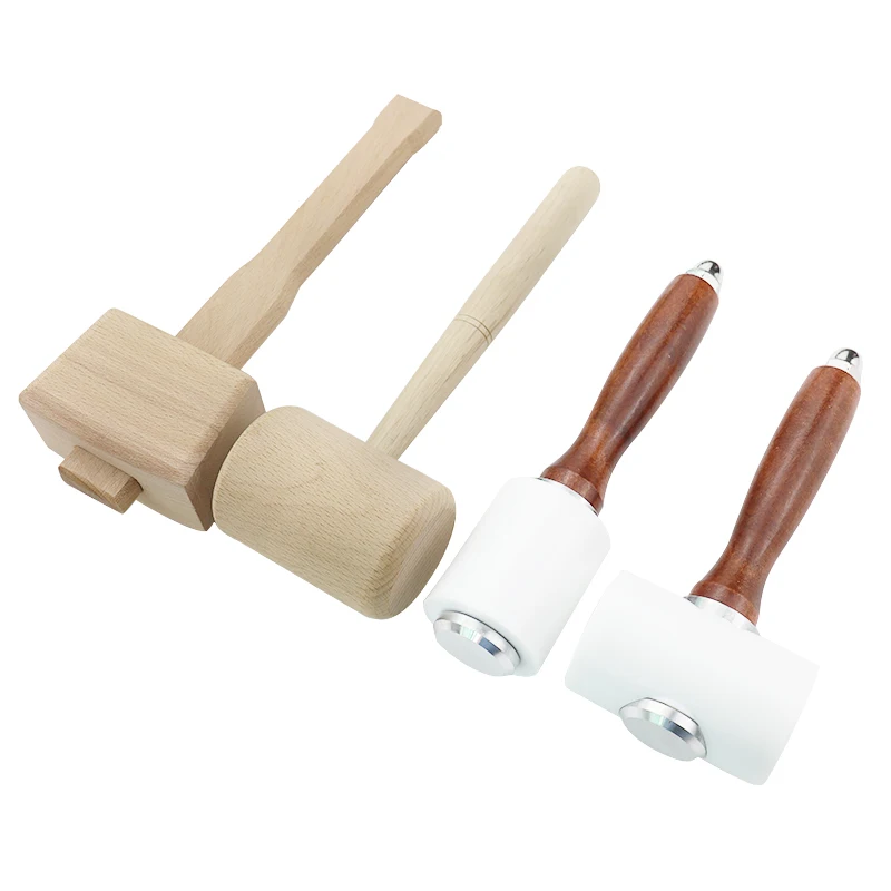 Сделай Сам кожа перфорация молоток резьба деревянная ручка молотка круглая