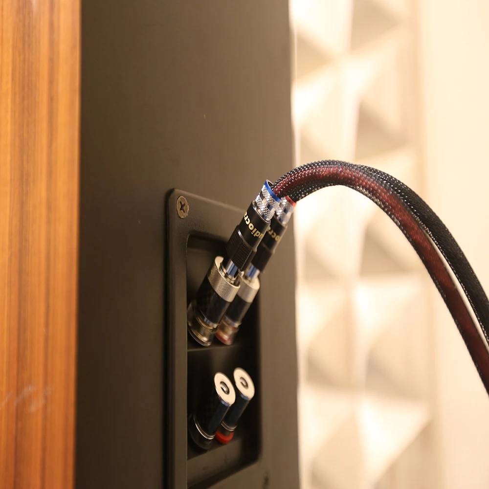4xAudiocrast покрытого родием аудио разъем для динамика типа банан фиксирующий винт 10