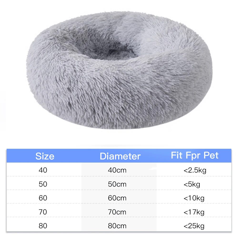 

Super Soft Pet Bed Kennel Dog Round Cat Winter Warm Sleeping Bag Long Plush Puppy Cushion Mat Portable Cat Supplies Dog House