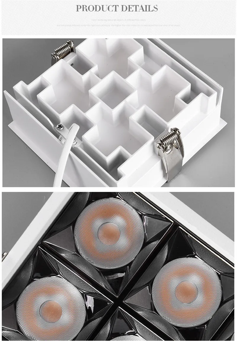 Встраиваемый светодиодный светильник для решетки радиатора 12 Вт 27 COB