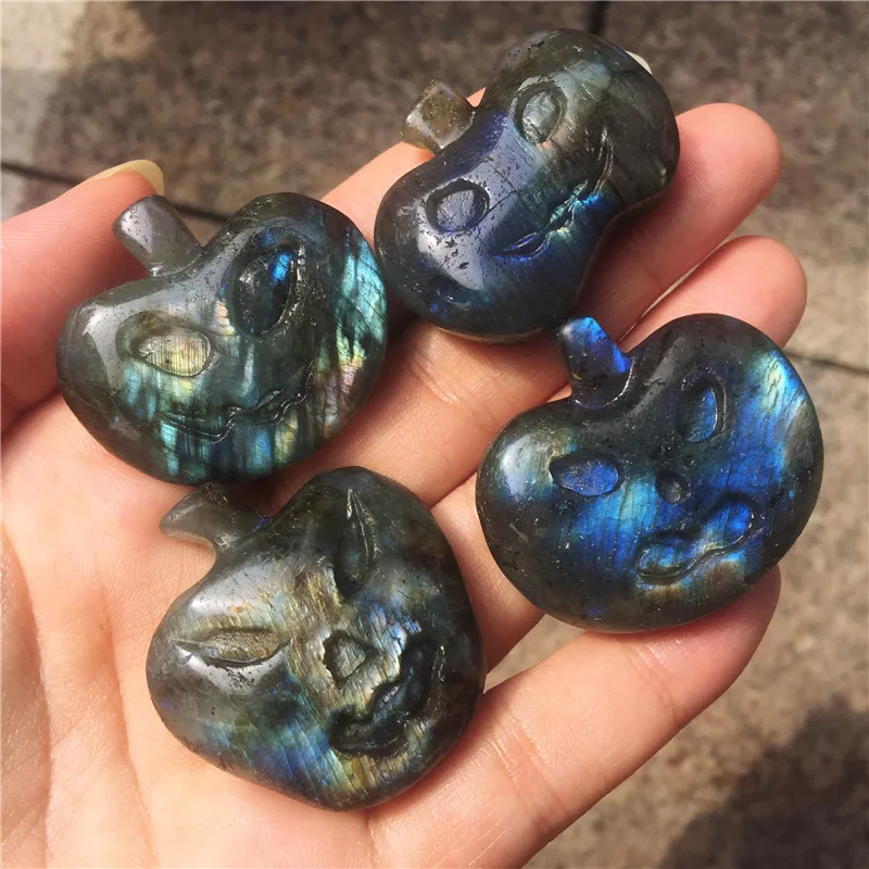 Красивые хрустальные резьбы натуральный Лабрадорит ручной работы каменная