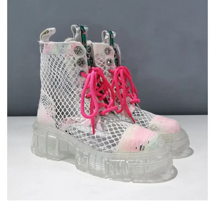 

Женские ботинки из натуральной кожи, новая летняя обувь на платформе, привлекательные женские ботинки до щиколотки, 2021