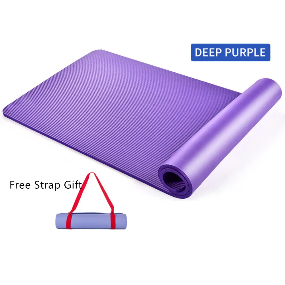 Коврик для йоги из бутадиен нитрильного каучука 10 мм начинающих без запаха