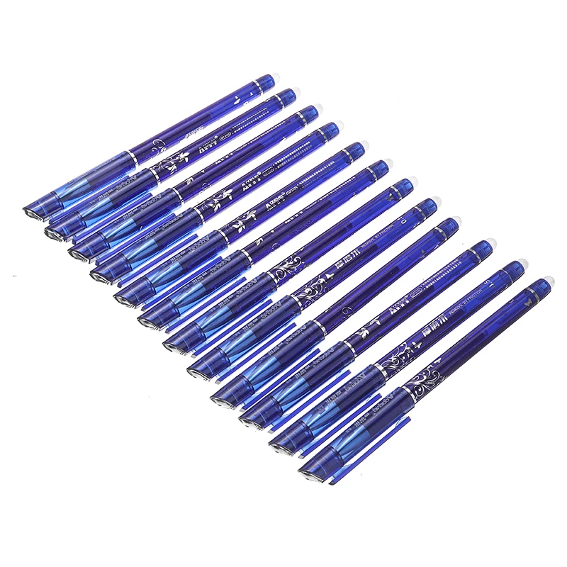 Тонкая стираемая гелевая ручка 12 шт. 0 5 мм волшебная синие чернила гелевые ручки
