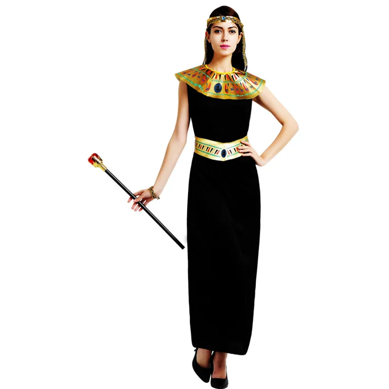 

Black Women Female Goddess Adult Egypt Costume Cosplay Carnival Fancy Dress Party Halloween Purim Role Play Christmas