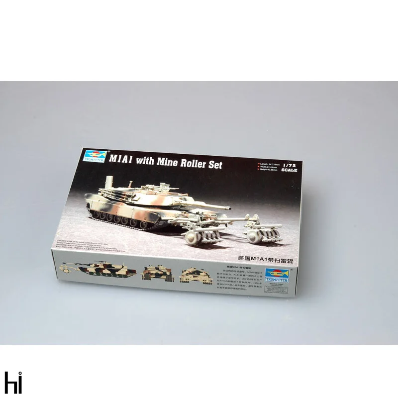 

Trumpeter 1/72 07278 US M1A1 with Mine Roller Set Main Battle Tank MBT Plastic Assembly Model Building Kit