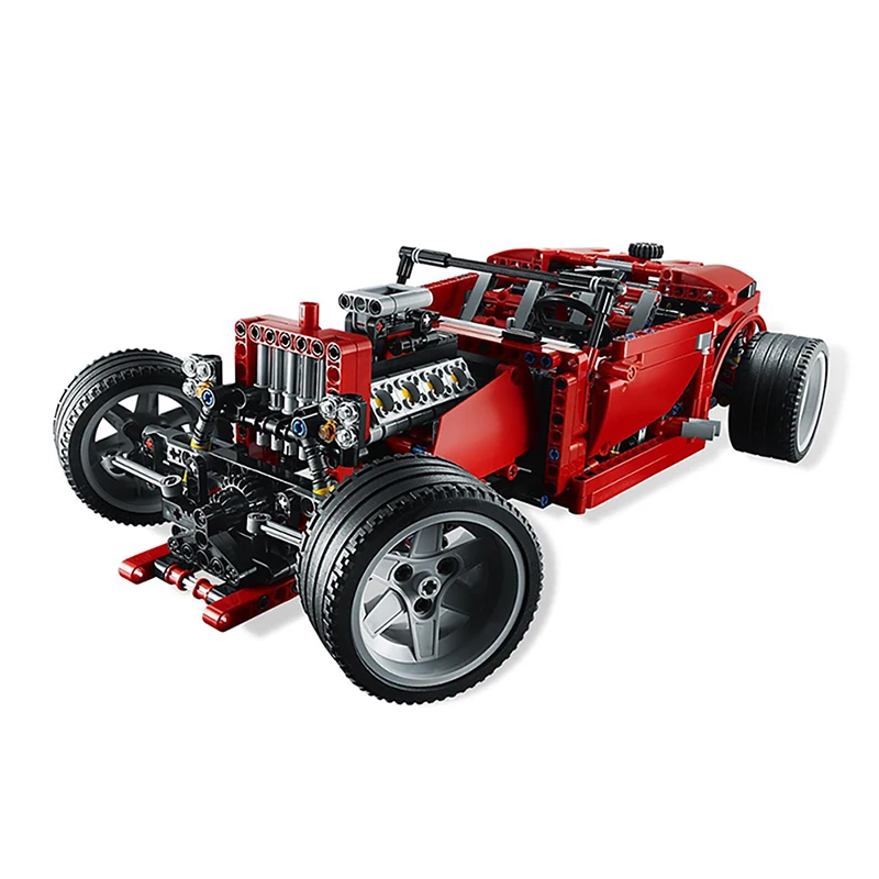 

Высокотехнологичный Красный Строительный блок MOC Supercar 8070-1 для скоростных гоночных автомобилей, Сборная модель, кирпичи, игрушка для мальчи...