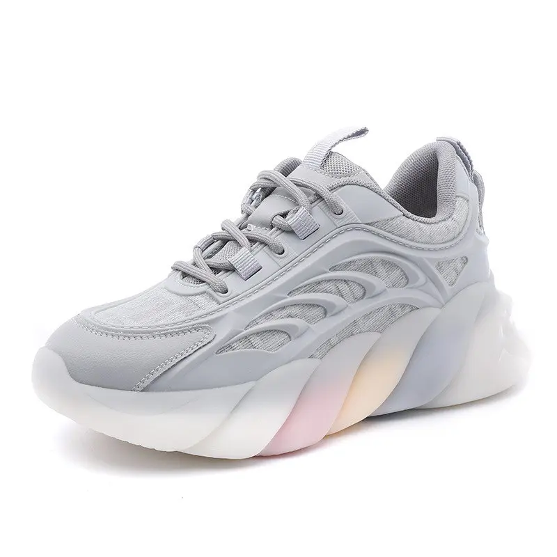 

ERRFC Hot Selling Luxury Women Grey Casual Comfort Shoes Fashion Designer Platform Breathable Trending Leisure Zapatos 35-40