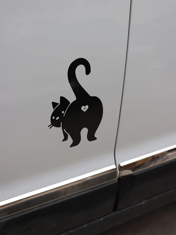 

ZTTZDY 13.3*19.3CM Car Decal Interesting Cat Vinyl Sticker Accessories Black/Silver ZJ4-0080