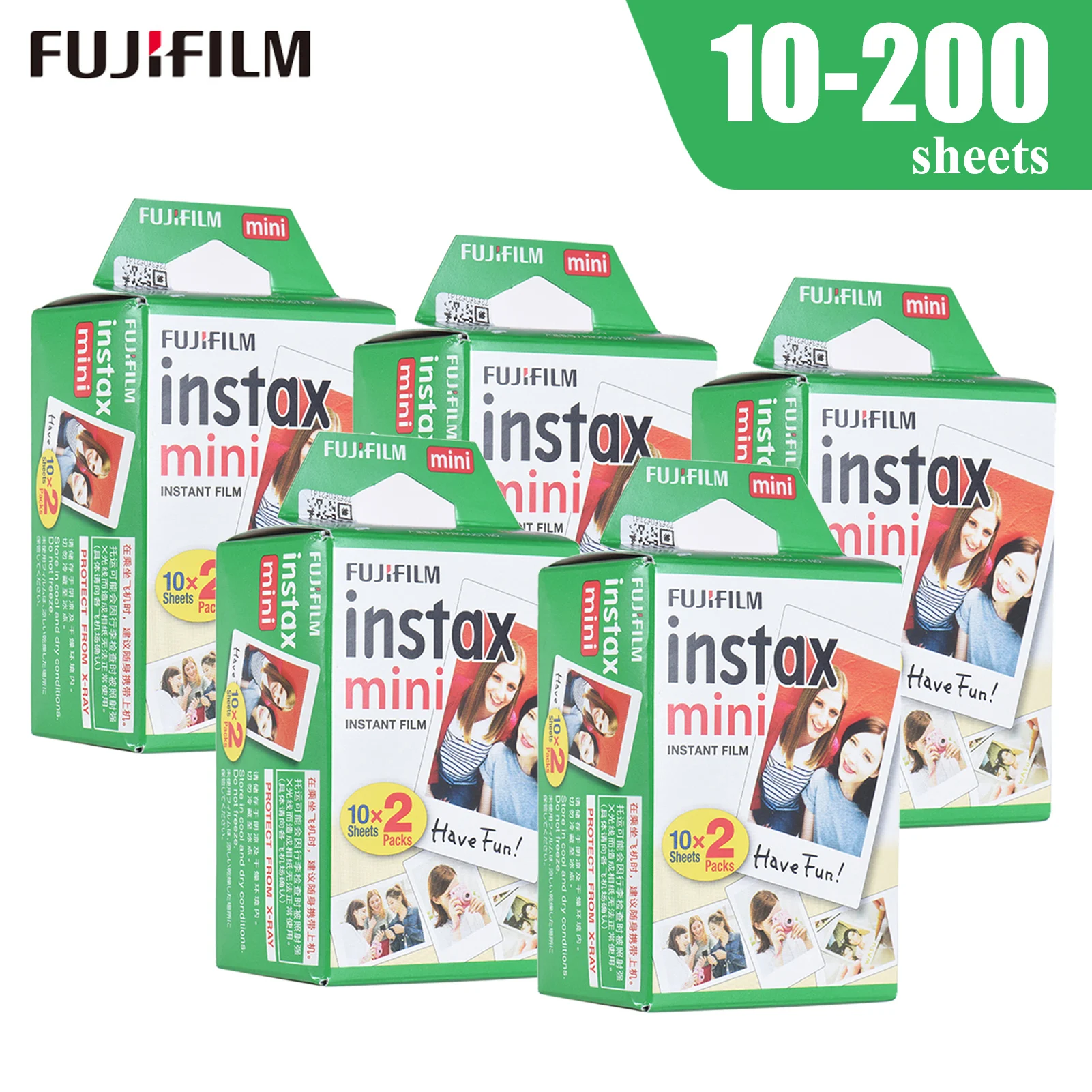 10 200sheets белая пленка для Fuji Instax Мини оригинальный Фотобумага набор моментальных