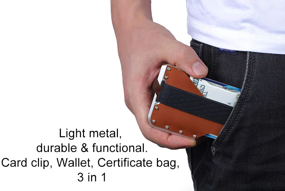 DIENQI Rfid натуральная коровья кожа мужской Кошелек Алюминиевый металлический кошелек тонкий мини держатель для карт волшебный кошелек короткий маленький кошелек для денег