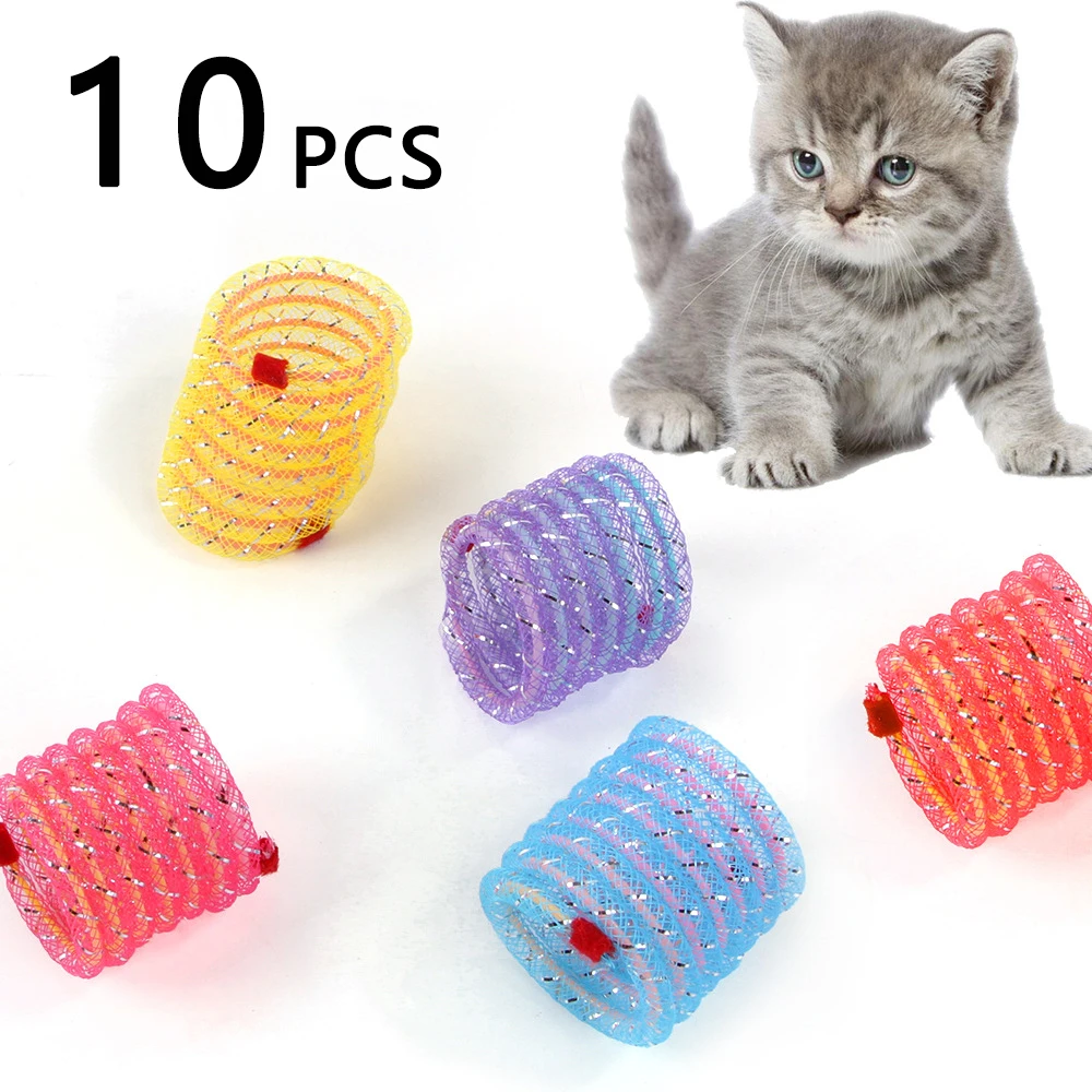 

10 шт., пружинные игрушки для кошек
