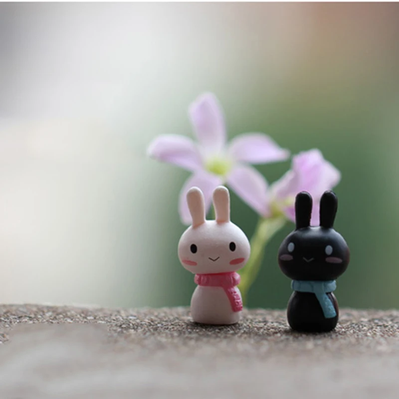 Миниатюрная пара зайчик Сказочный домик Мини садовые фигурки животных домашний
